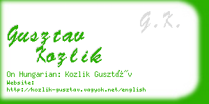 gusztav kozlik business card